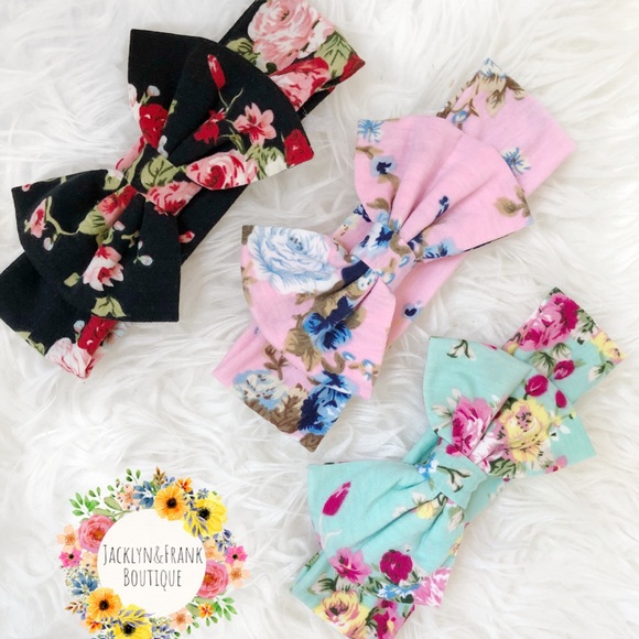 Spring floral head wrap band, Boutique🎀Floppy bow🎀 - Picture 5 of 7
